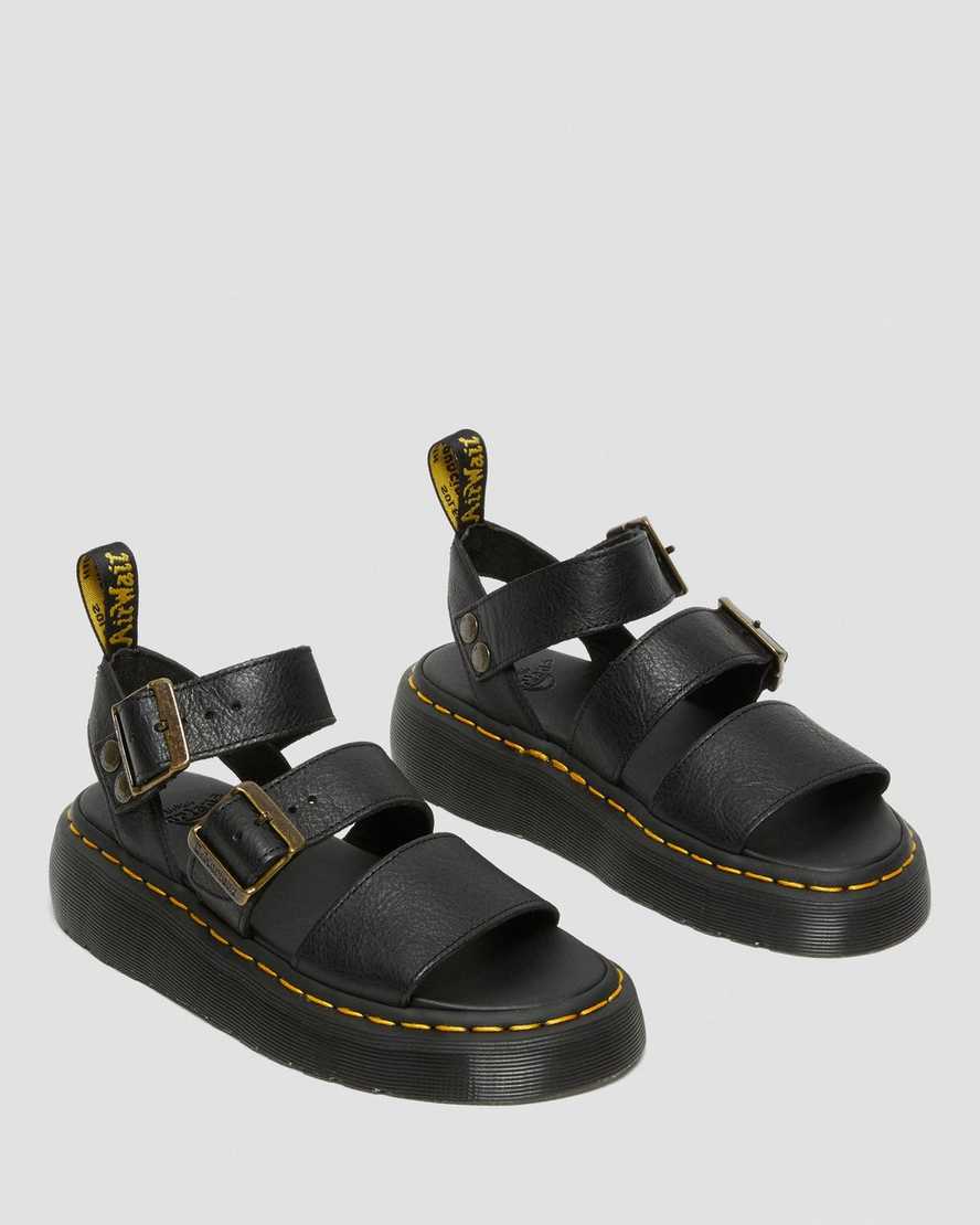sorte dr martens gryphon platform gladiator sandaler til kvinder