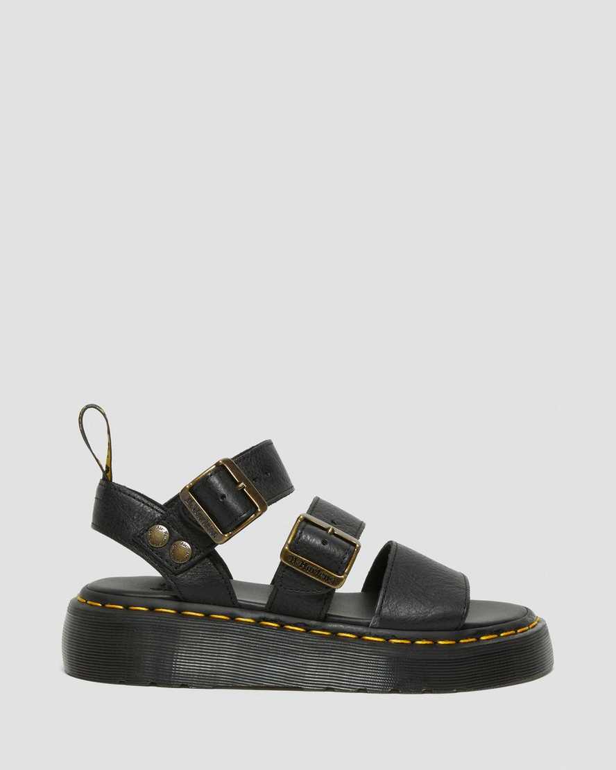 sorte dr martens gryphon platform gladiator sandaler til kvinder
