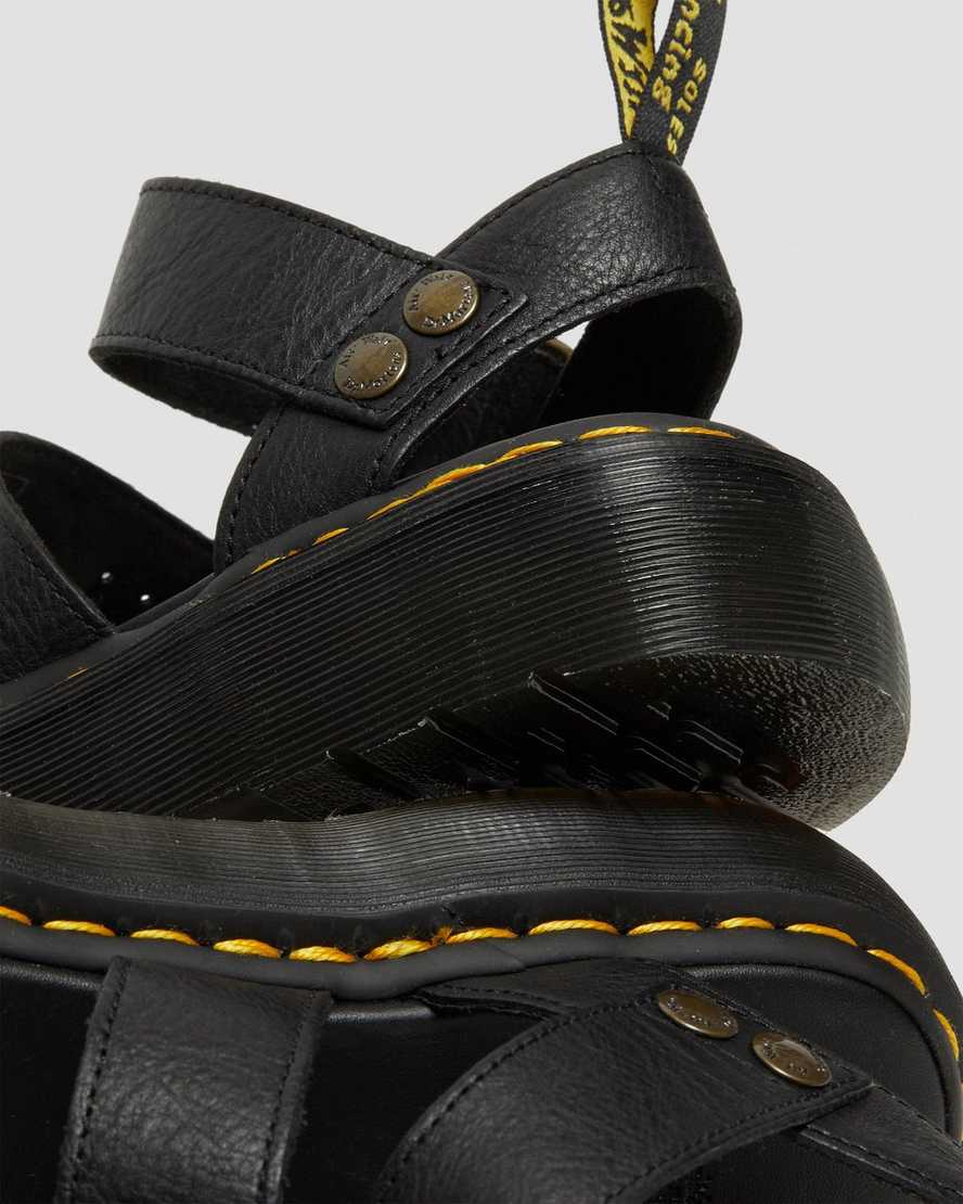 sorte dr martens gryphon platform gladiator sandaler til kvinder