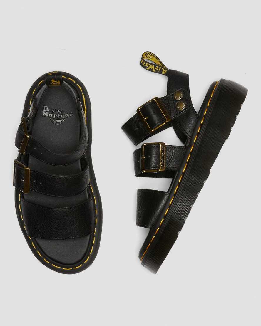 sorte dr martens gryphon platform gladiator sandaler til kvinder