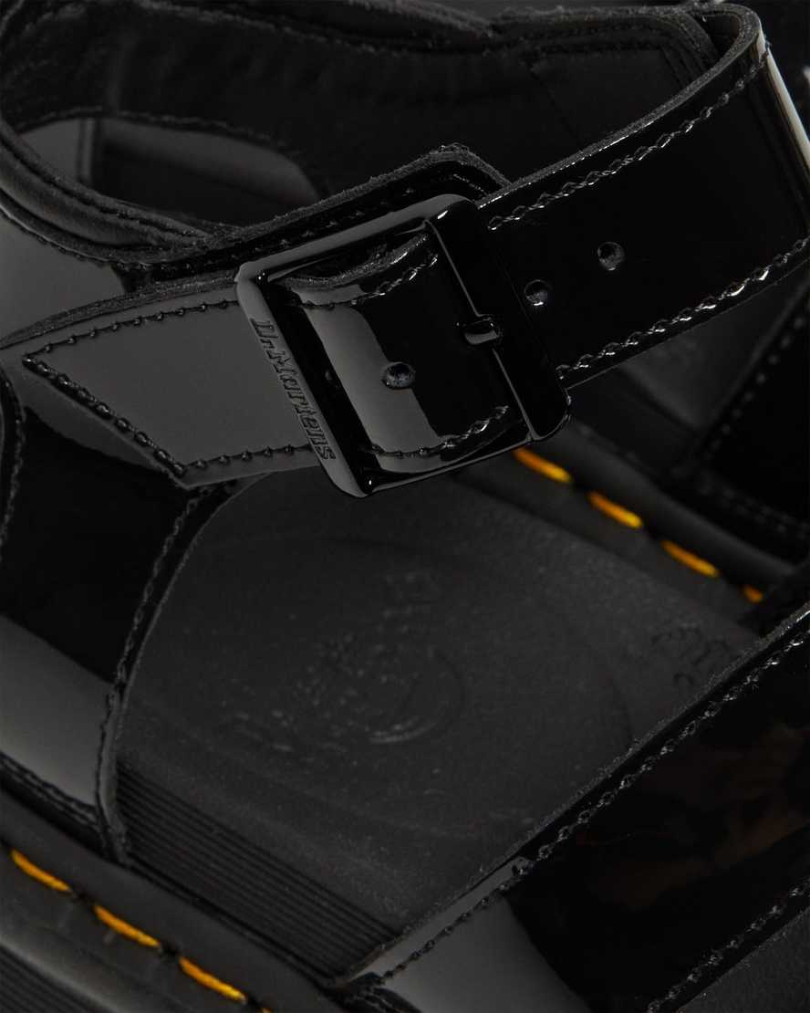 sorte dr martens blaire patent gladiator sandaler til kvinder