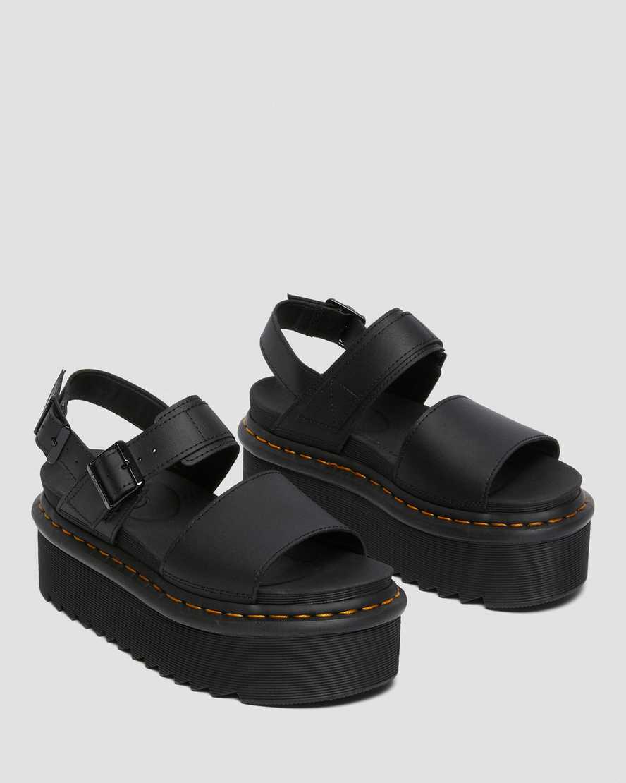 sorte dr martens voss strap dame platform sandaler