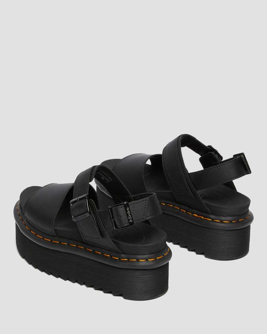 sorte dr martens voss strap dame platform sandaler