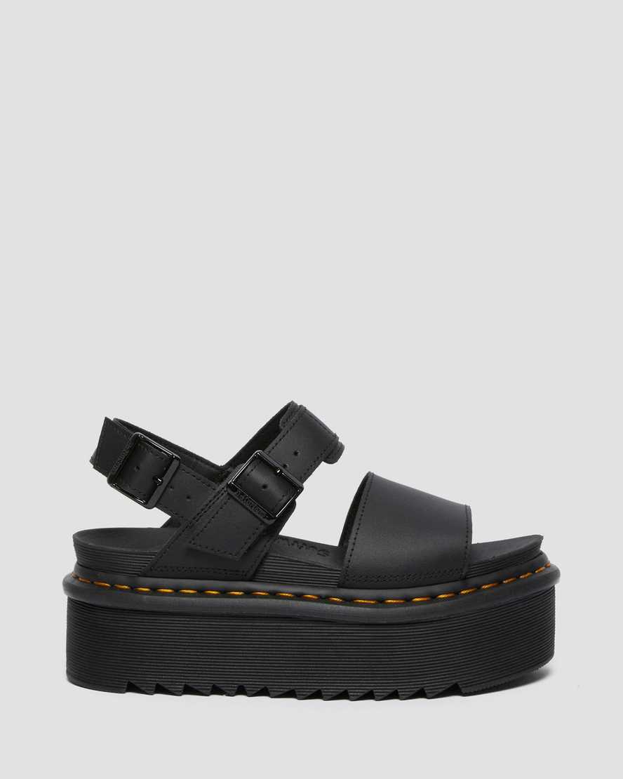 sorte dr martens voss strap dame platform sandaler