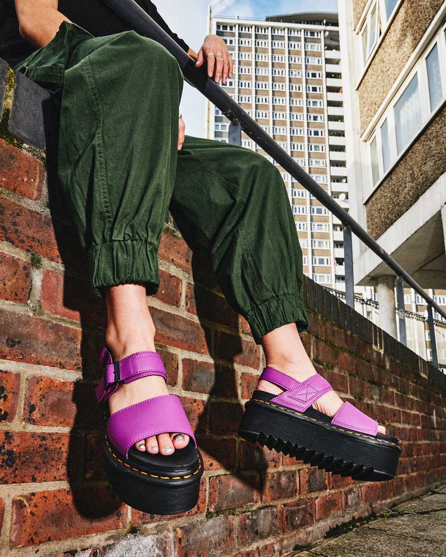 dr. martens voss strap platform sandaler til kvinder i lilla