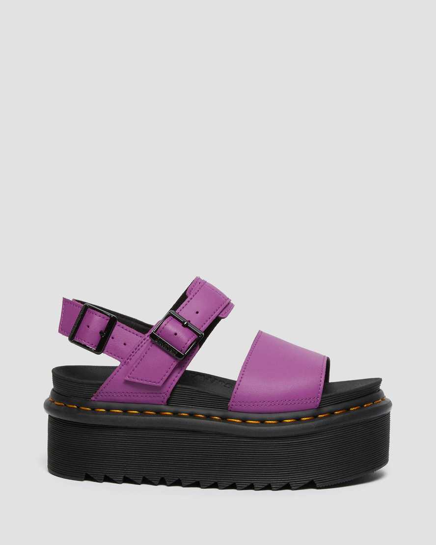 dr. martens voss strap platform sandaler til kvinder i lilla
