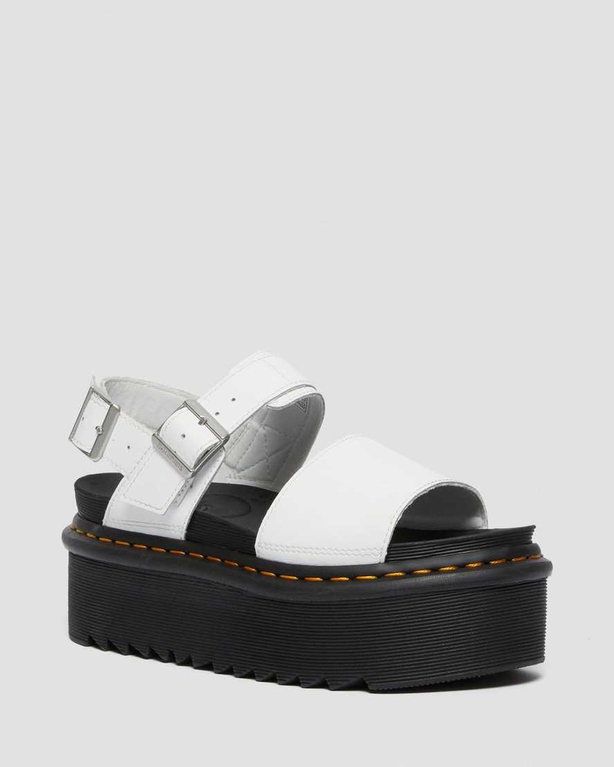 hvide dr martens voss strap dame platform sandaler