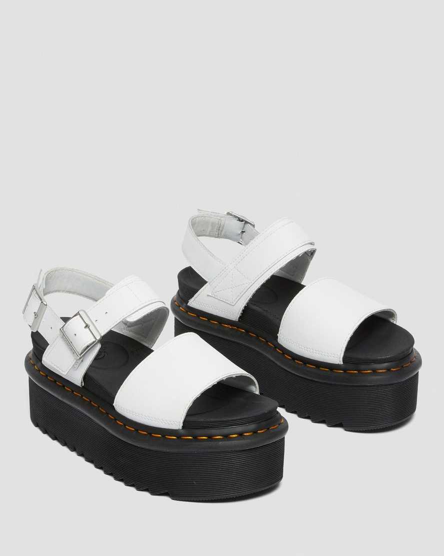 hvide dr martens voss strap dame platform sandaler