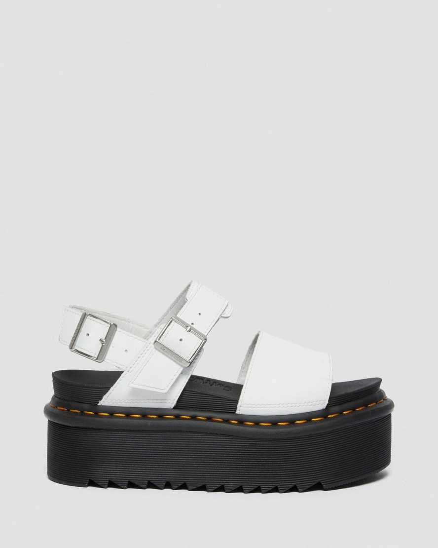 hvide dr martens voss strap dame platform sandaler