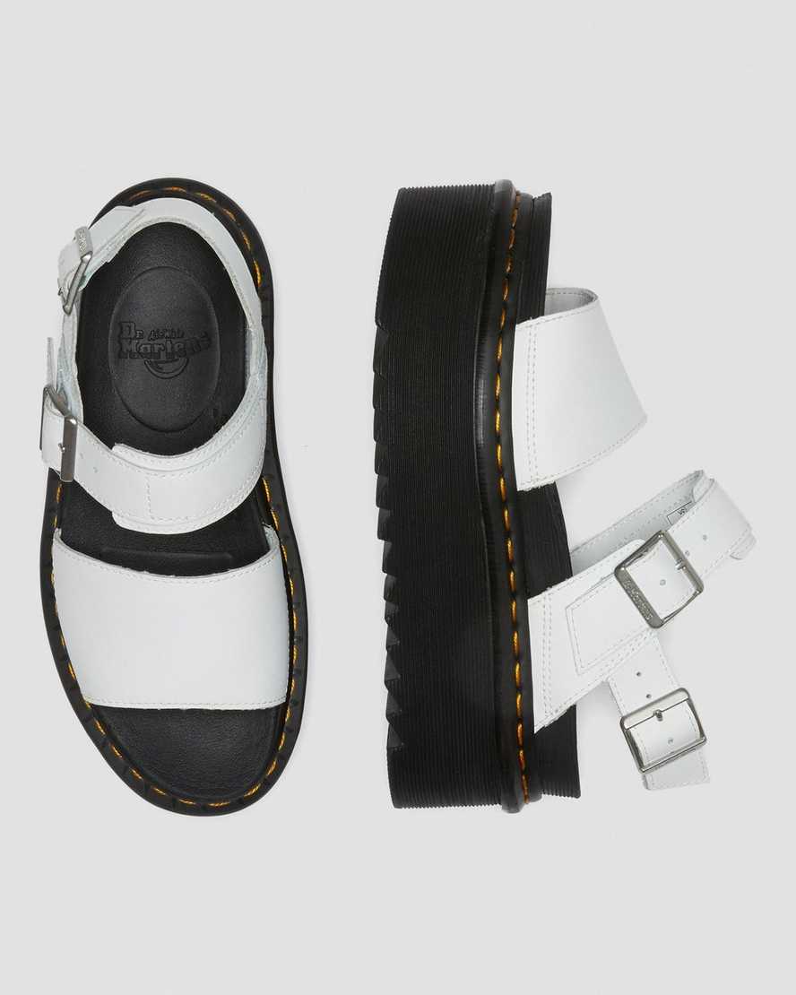 hvide dr martens voss strap dame platform sandaler