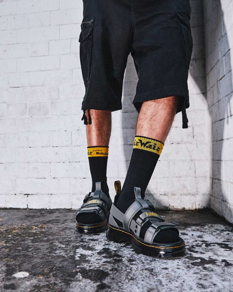 dr. martens pearson webbing sandaler til kvinder i grå