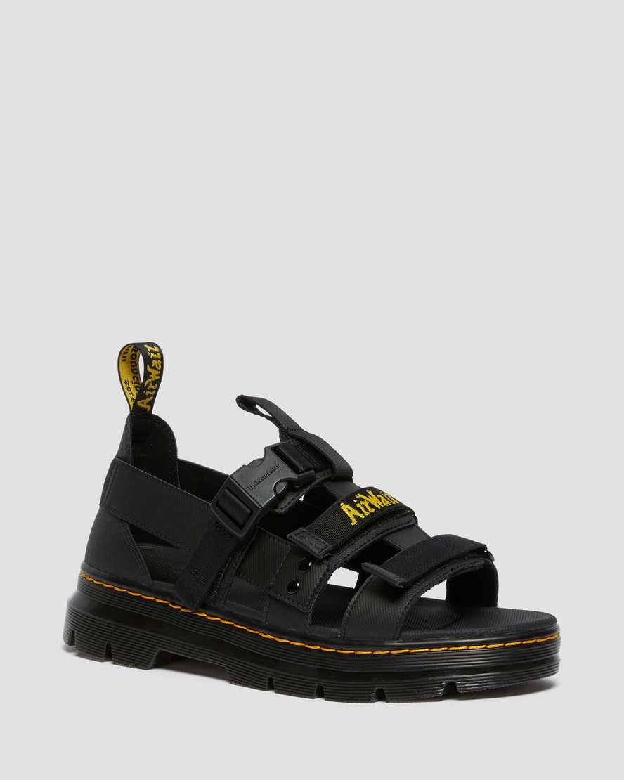 sorte dr martens pearson webbing damesandaler