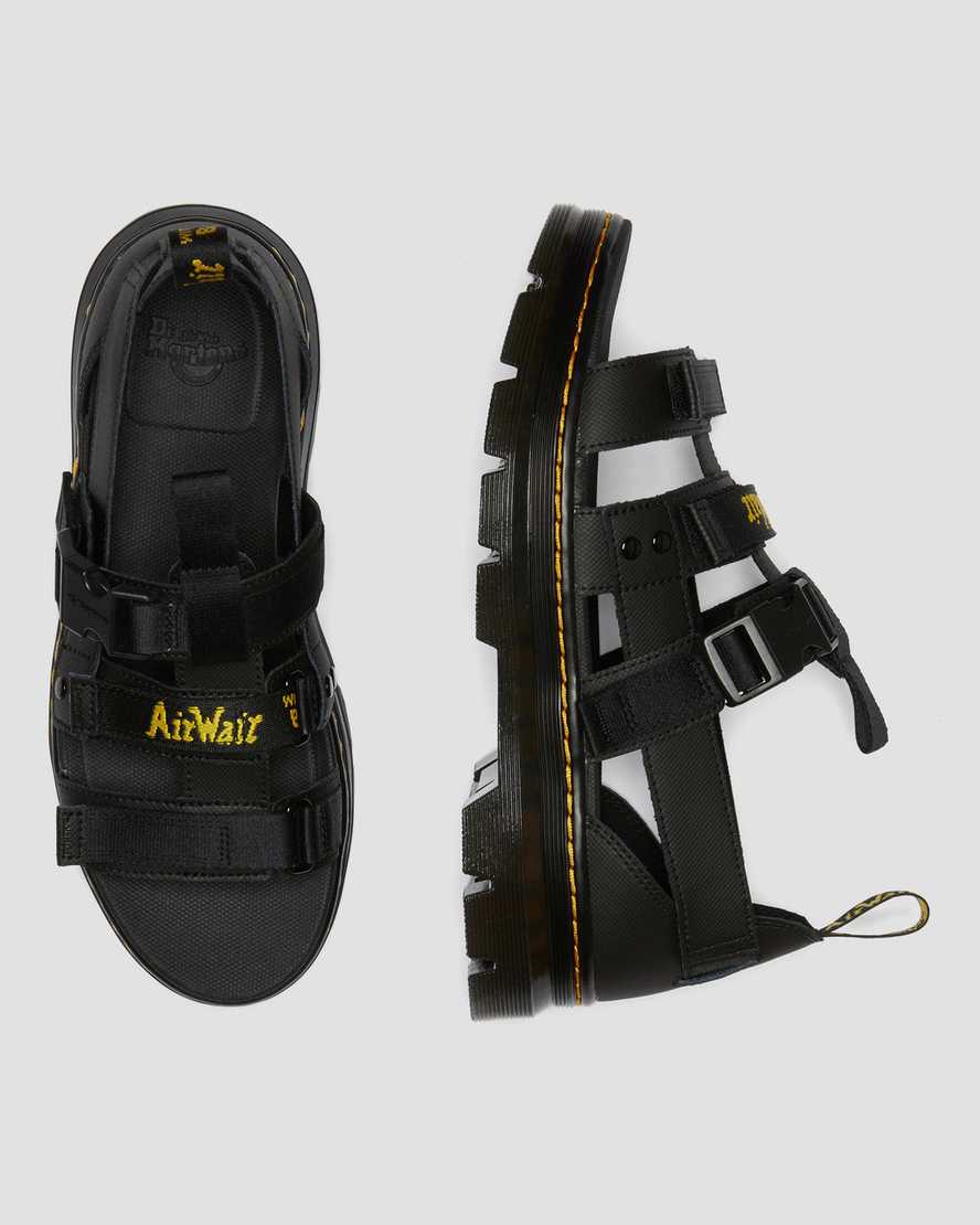 sorte dr martens pearson webbing damesandaler