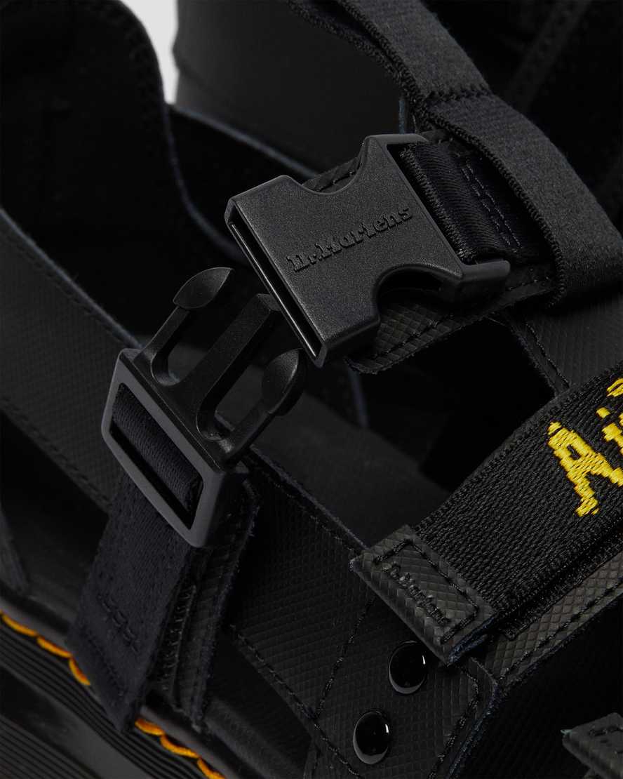 sorte dr martens pearson webbing damesandaler