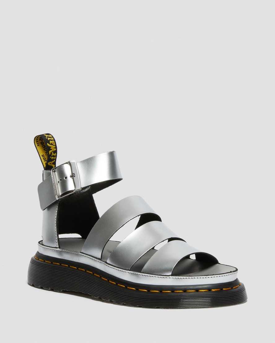sølv dr martens clarissa ii metallic damesandaler