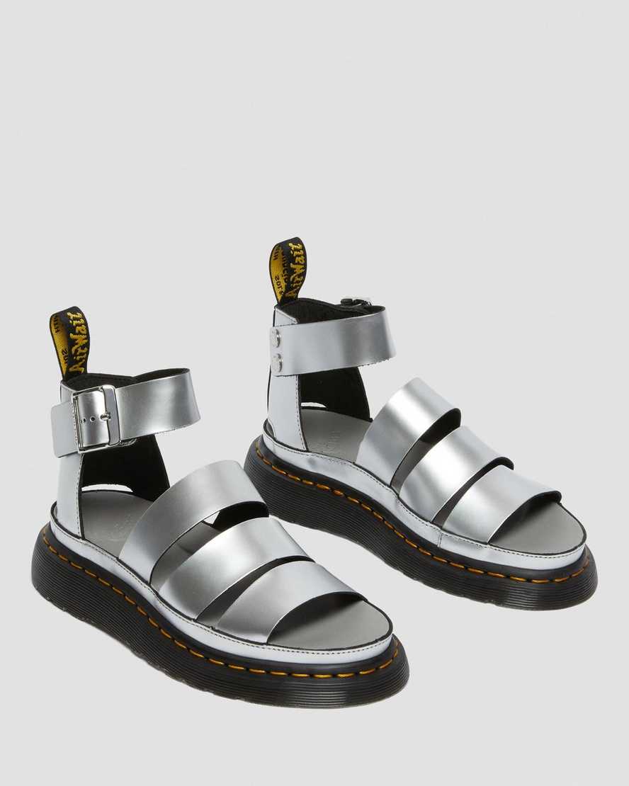 sølv dr martens clarissa ii metallic damesandaler