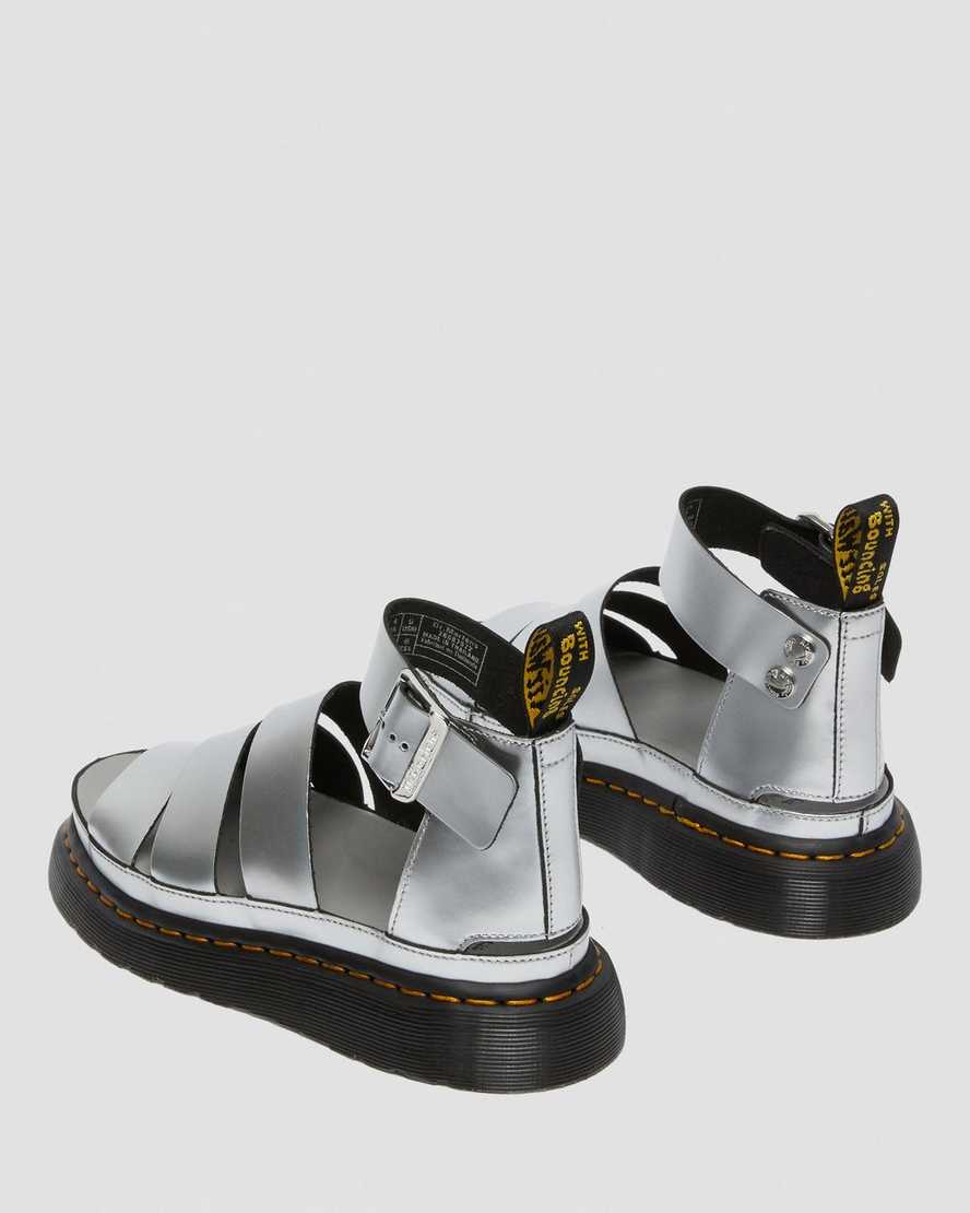 sølv dr martens clarissa ii metallic damesandaler