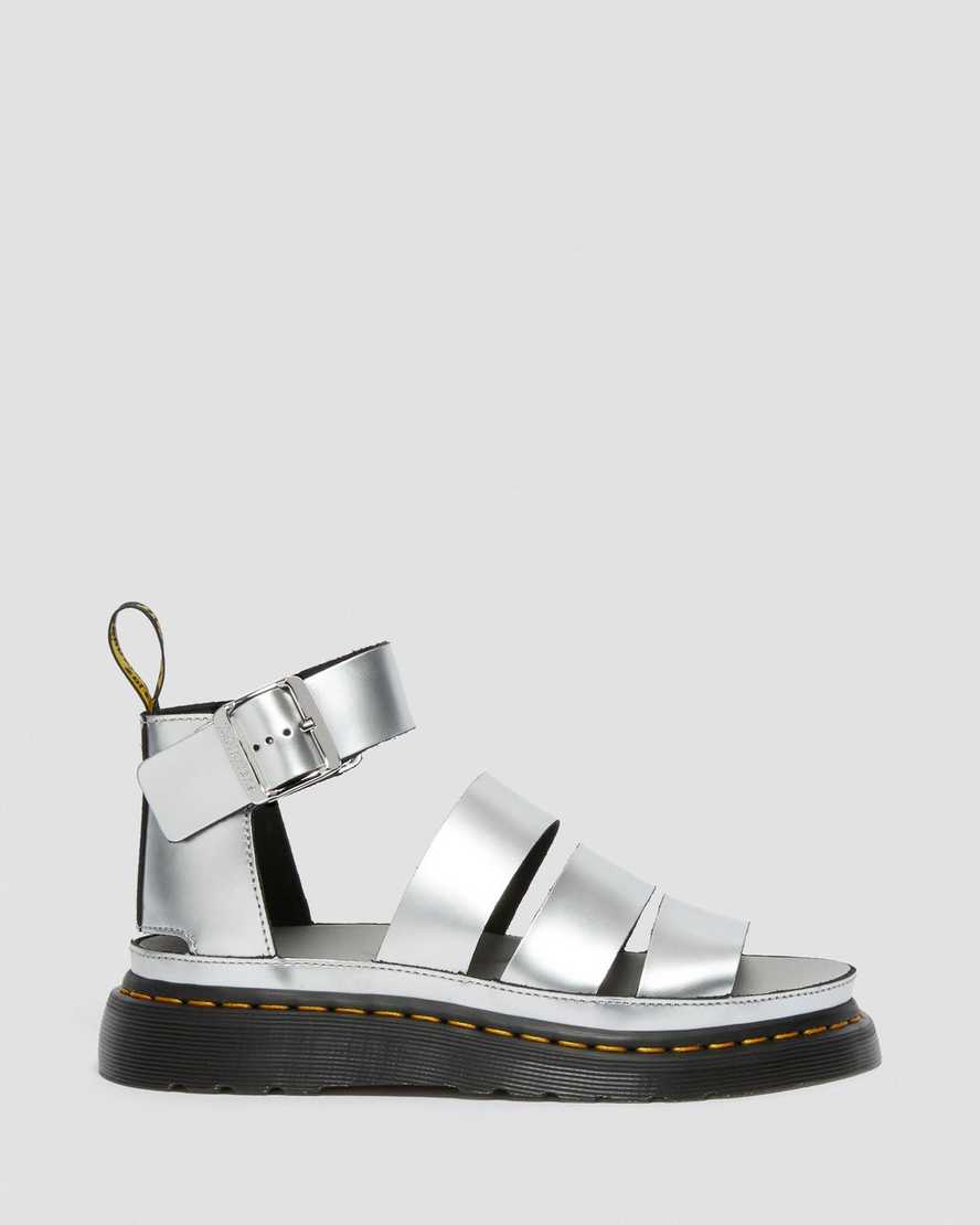 sølv dr martens clarissa ii metallic damesandaler