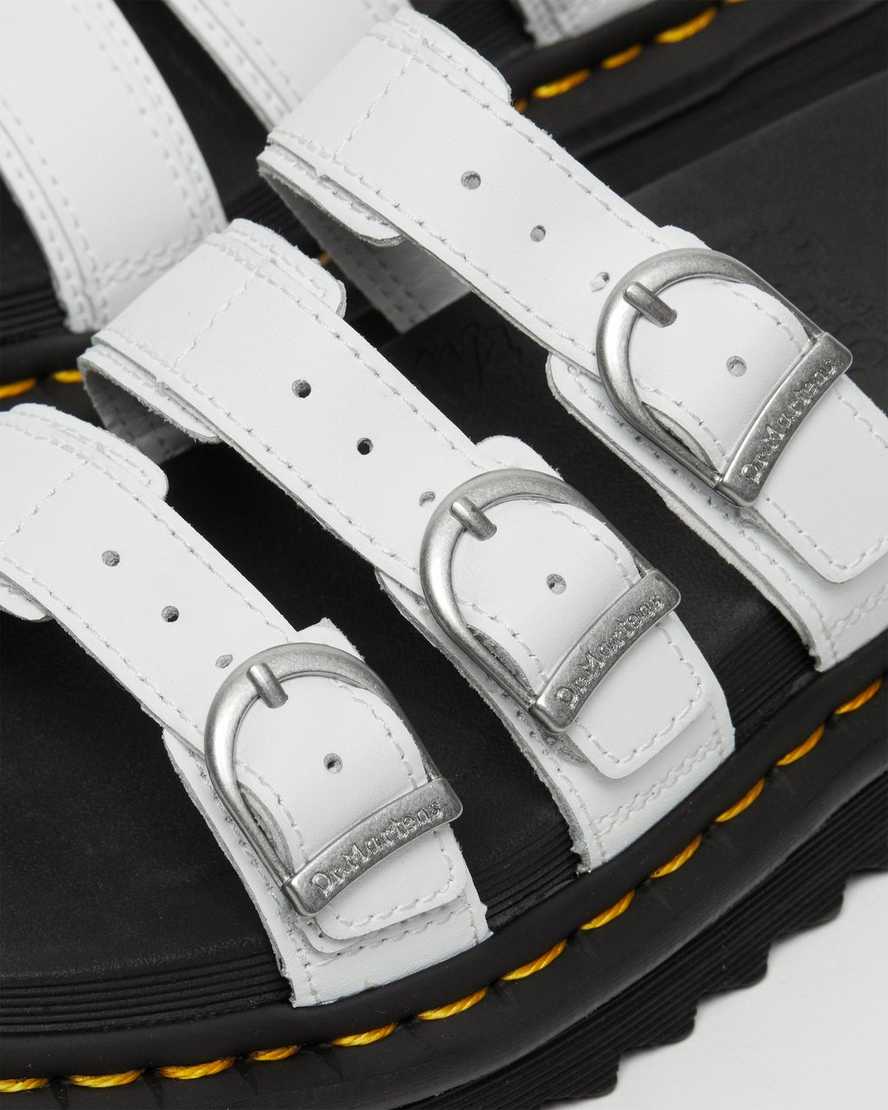 hvide dr martens blaire dame slidesandaler