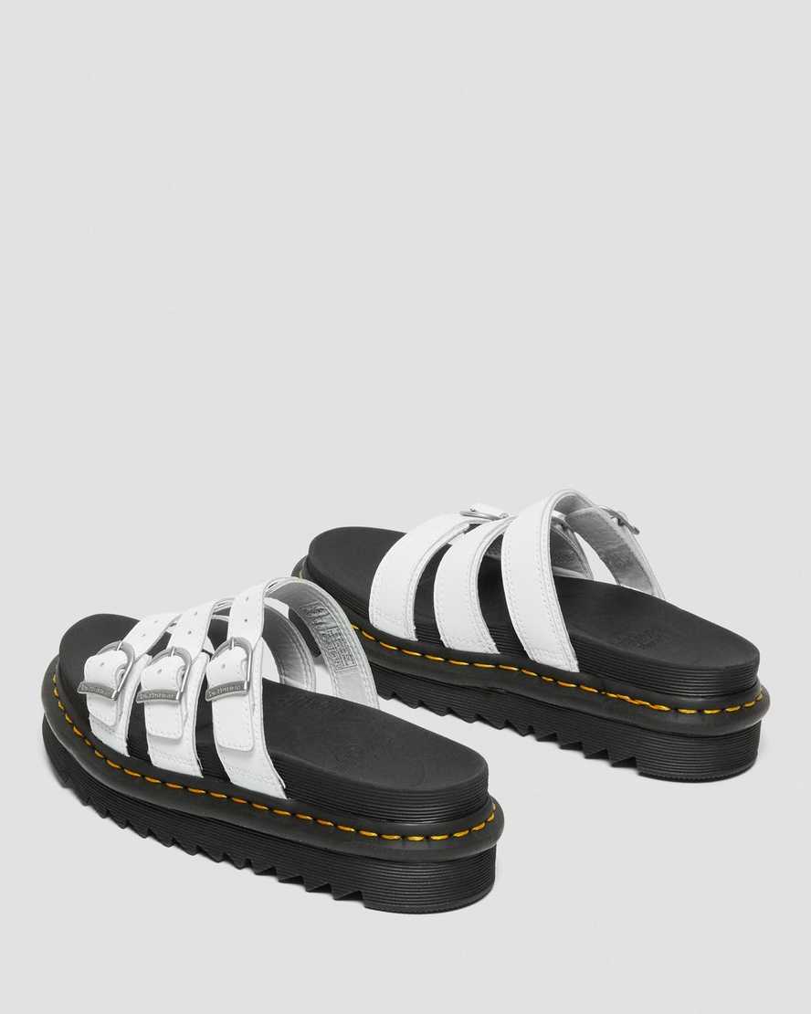 hvide dr martens blaire dame slidesandaler