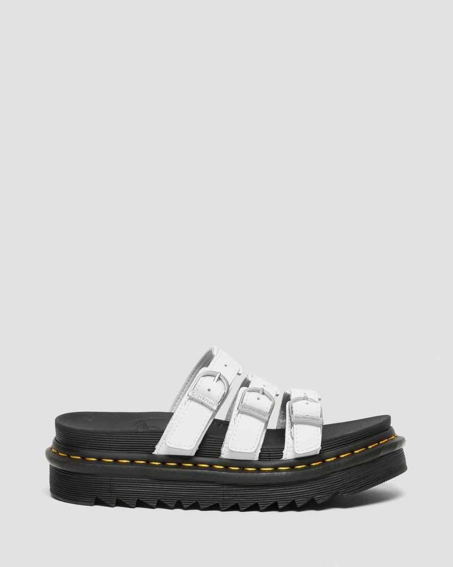 hvide dr martens blaire dame slidesandaler