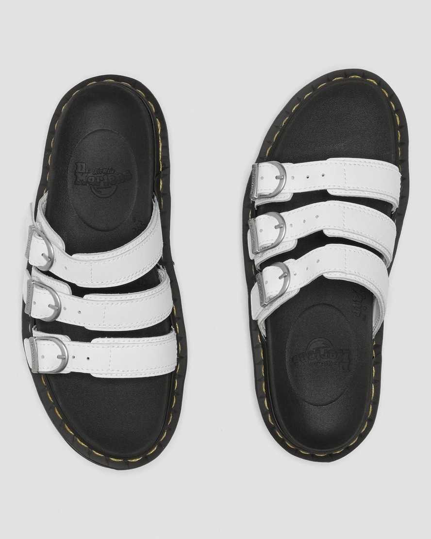 hvide dr martens blaire dame slidesandaler