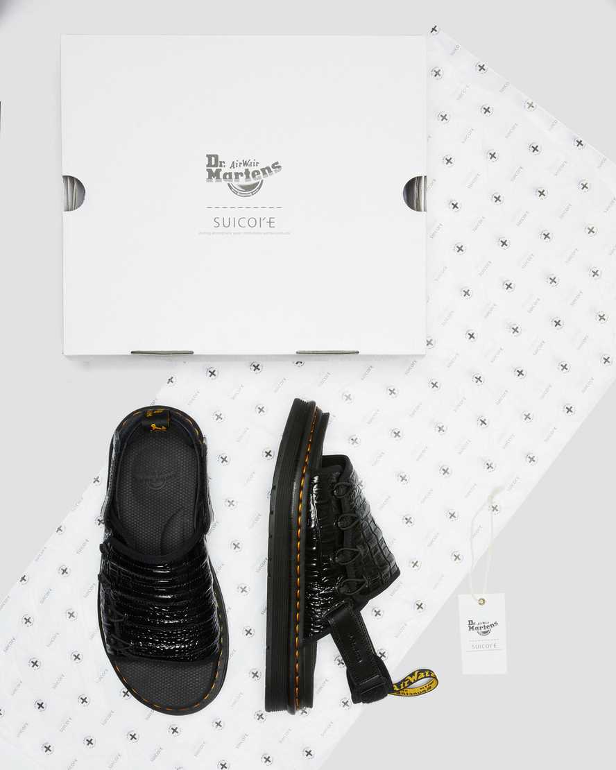 sorte dr martens mura suicoke croco damesandaler