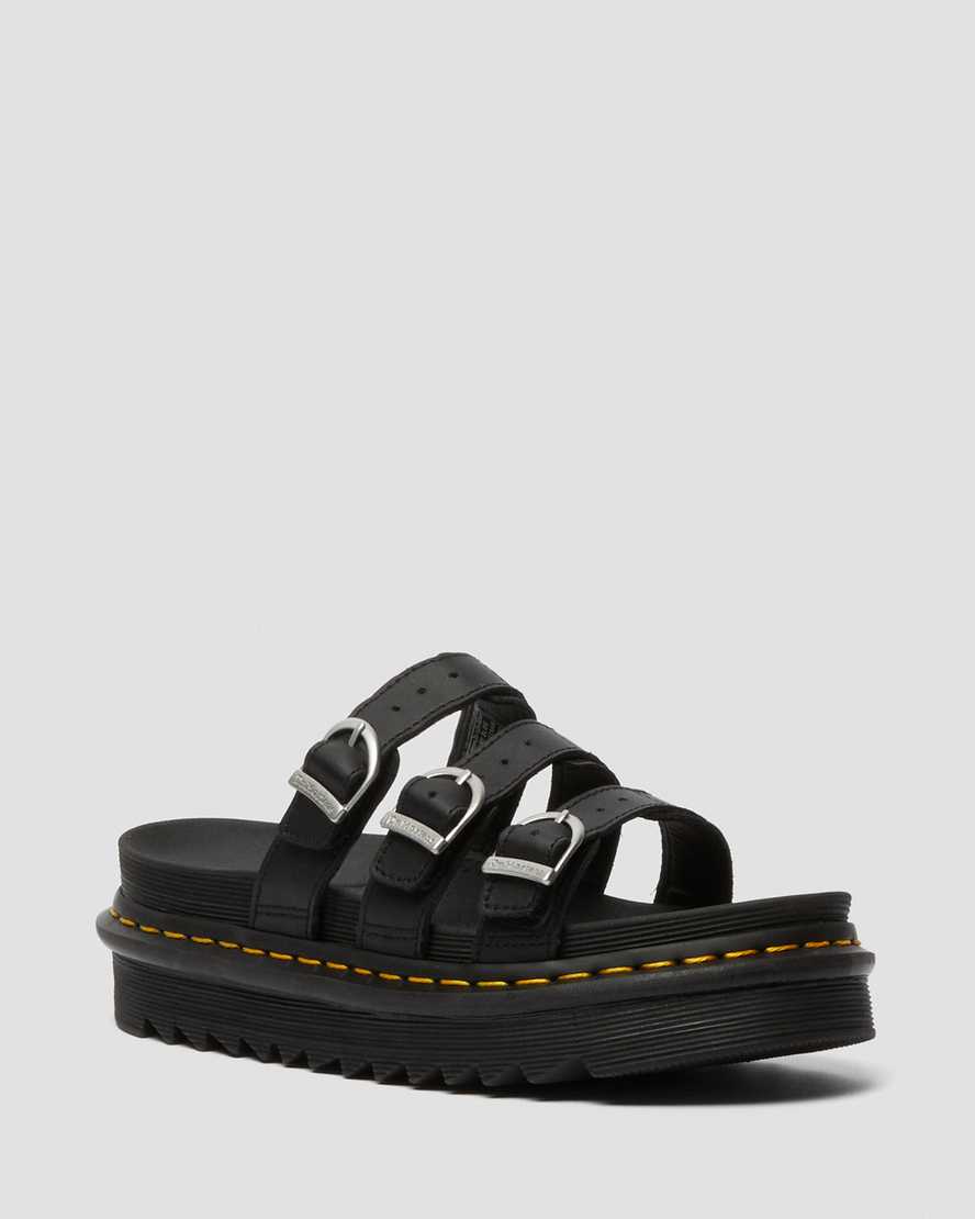 sorte dr martens blaire dame slidesandaler