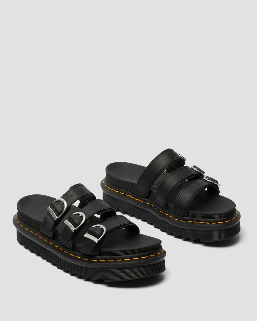 sorte dr martens blaire dame slidesandaler