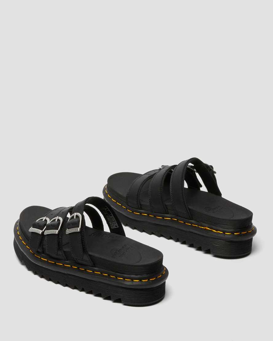 sorte dr martens blaire dame slidesandaler