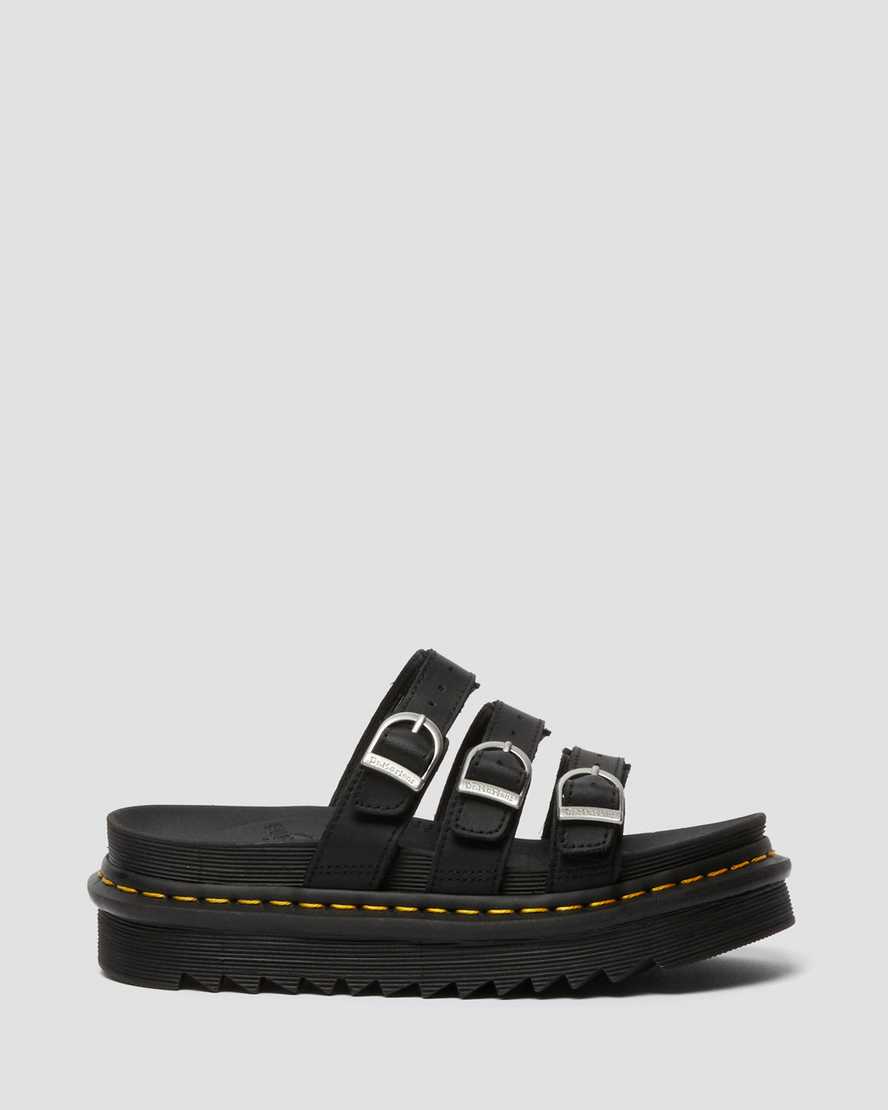 sorte dr martens blaire dame slidesandaler