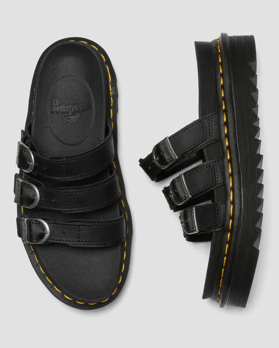 sorte dr martens blaire dame slidesandaler