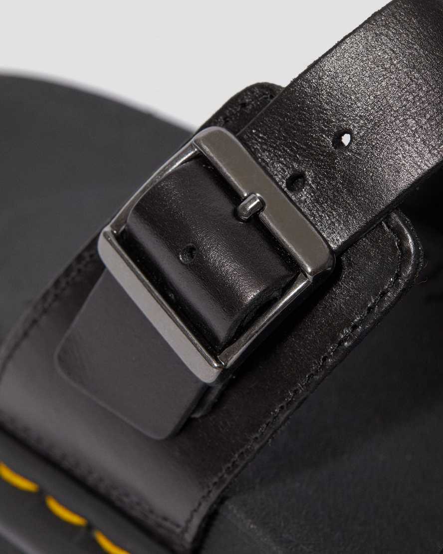sorte dr martens myles brando buckle dame slidesandaler
