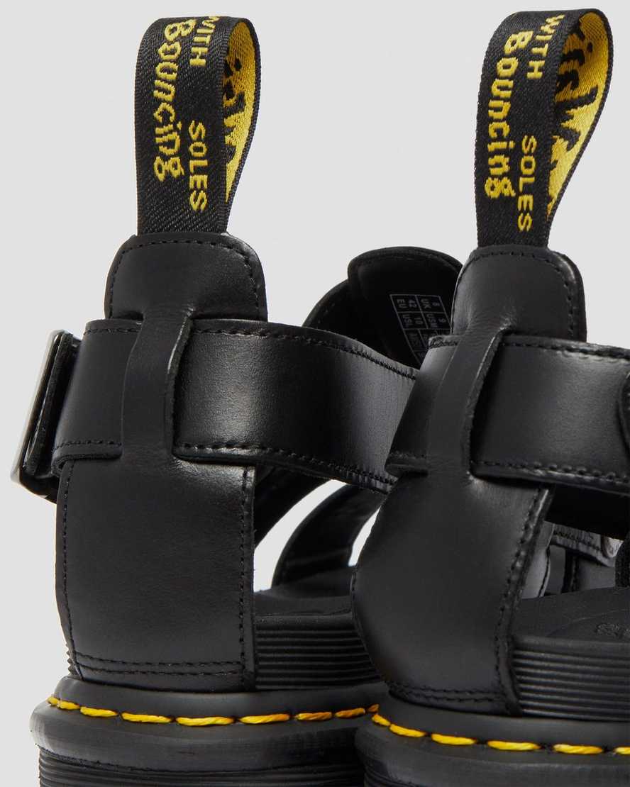 sorte dr martens terry dame sandaler med rem