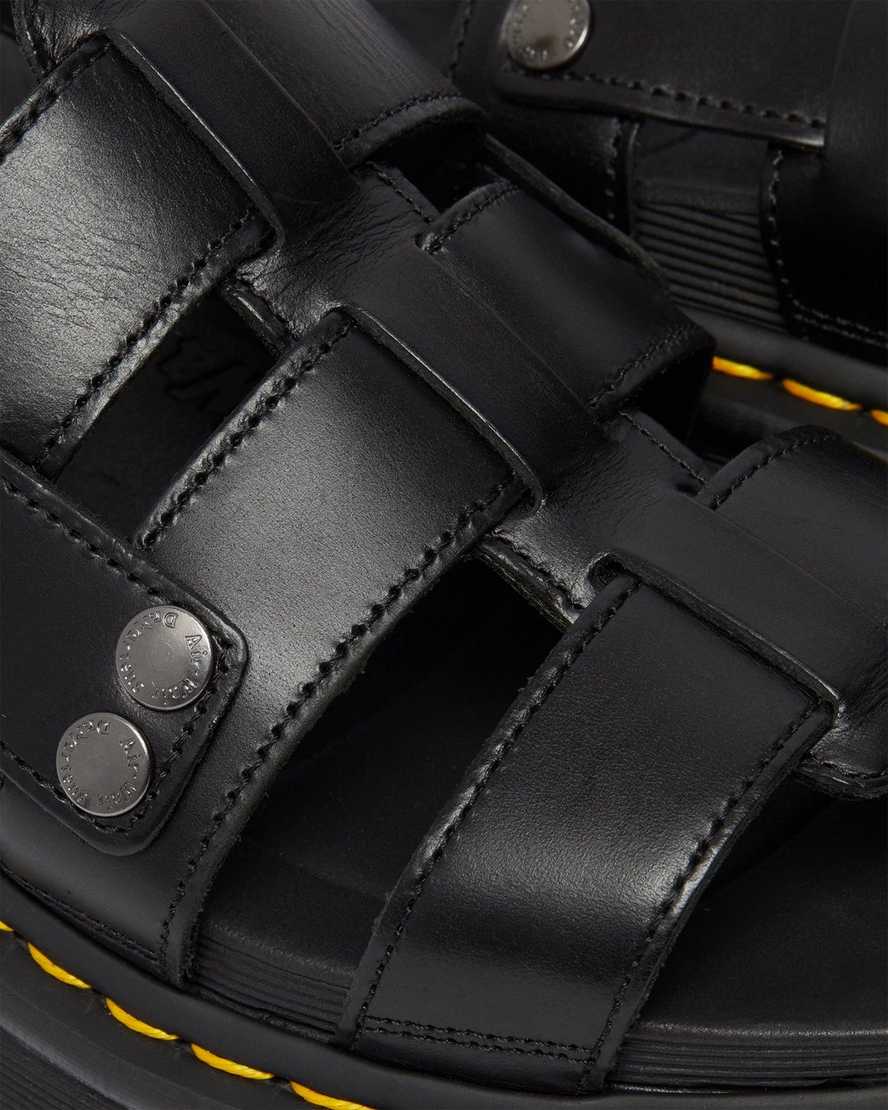 sorte dr martens terry dame sandaler med rem