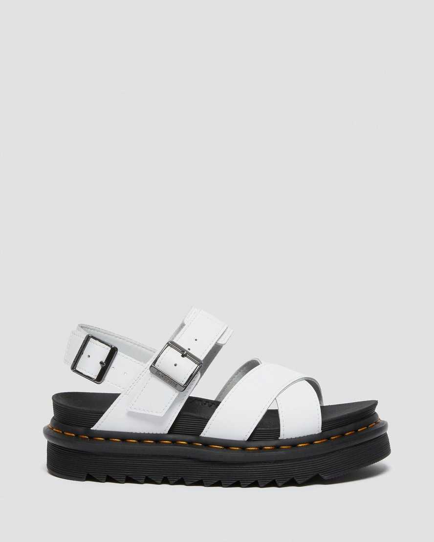 hvide dr martens voss ii dame sandaler med rem