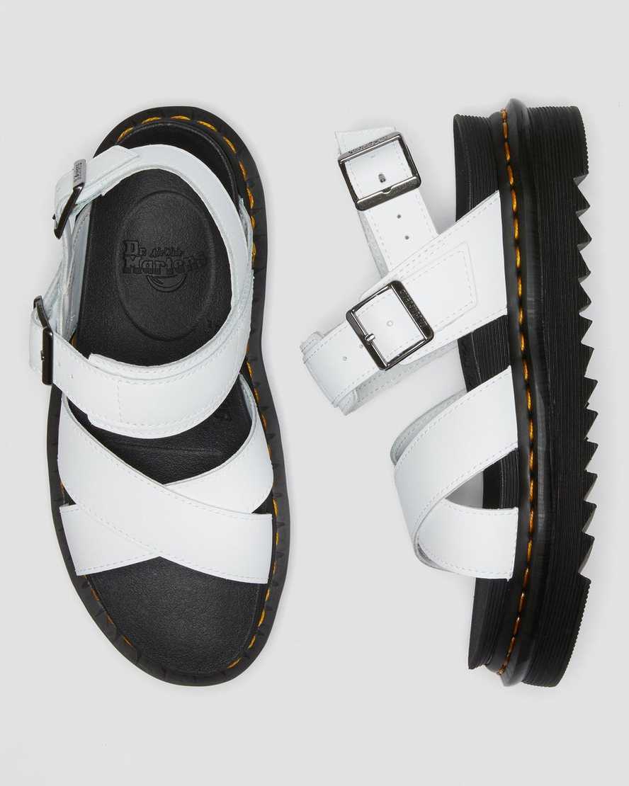 hvide dr martens voss ii dame sandaler med rem