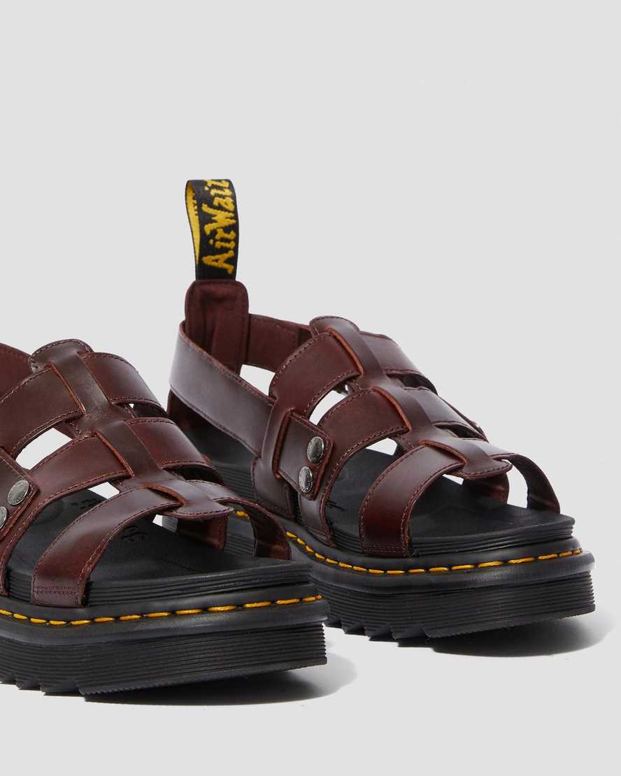 brune dr martens terry dame sandaler med rem