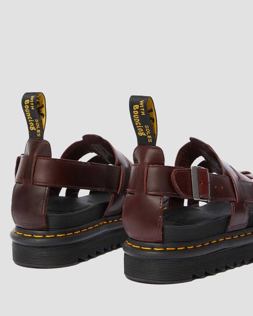 brune dr martens terry dame sandaler med rem