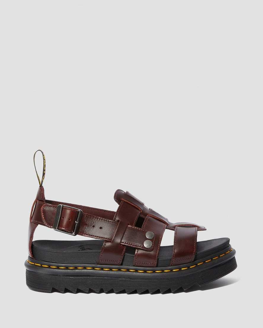 brune dr martens terry dame sandaler med rem