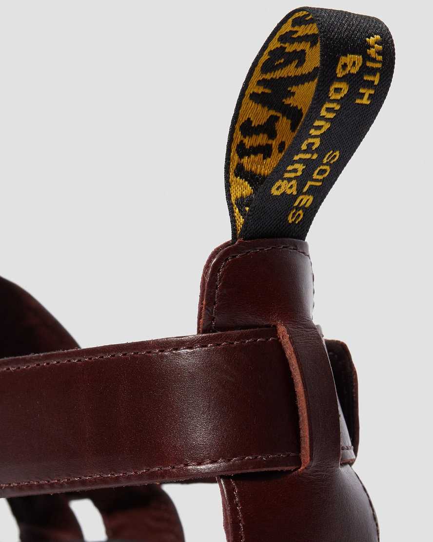 brune dr martens terry dame sandaler med rem