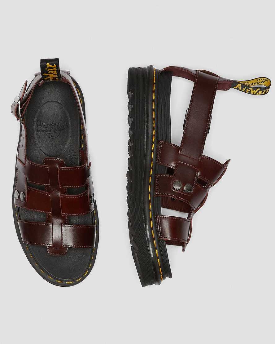 brune dr martens terry dame sandaler med rem