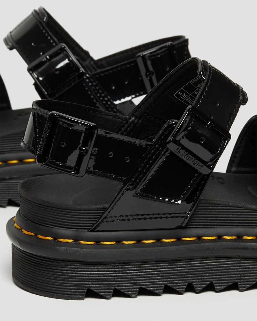 sorte dr martens voss patent dame sandaler med rem