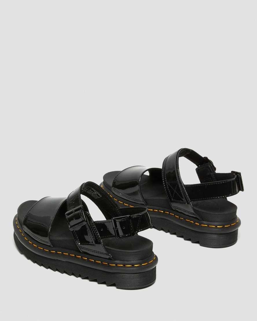 sorte dr martens voss patent dame sandaler med rem
