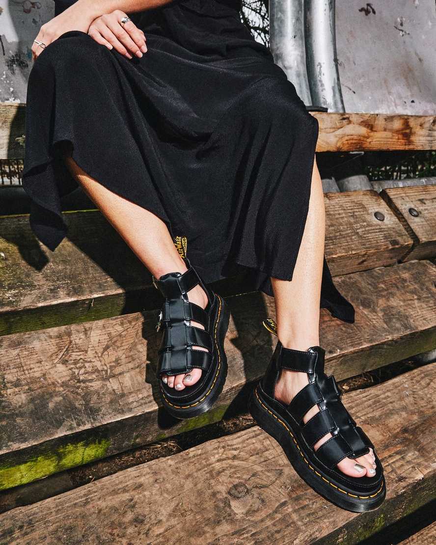 sorte dr martens mackaye dame sandaler med rem