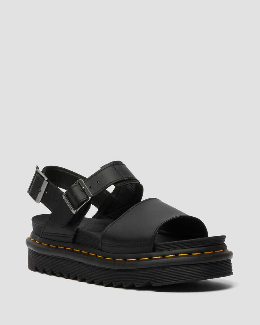 sorte dr martens voss dame sandaler med rem