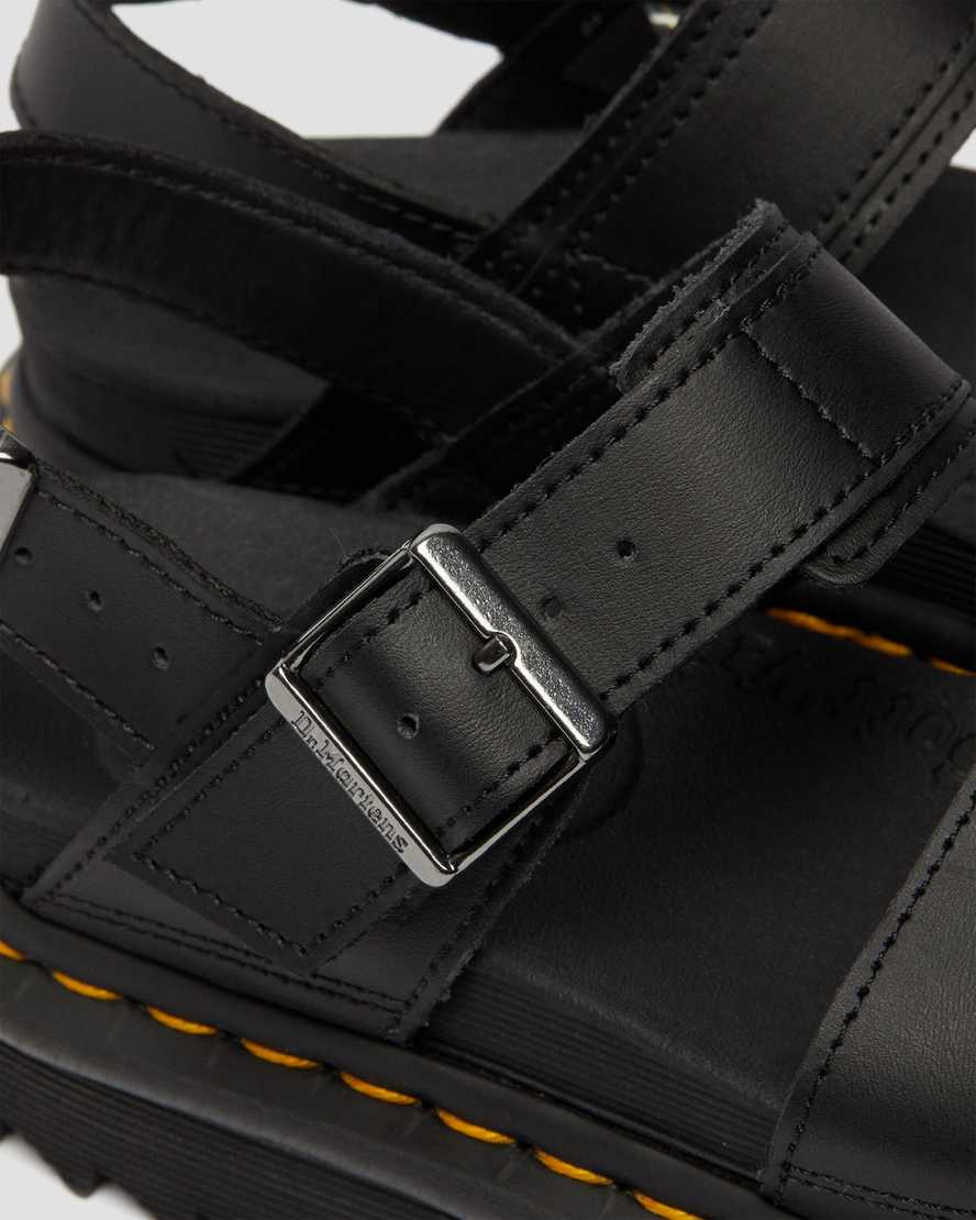 sorte dr martens voss dame sandaler med rem