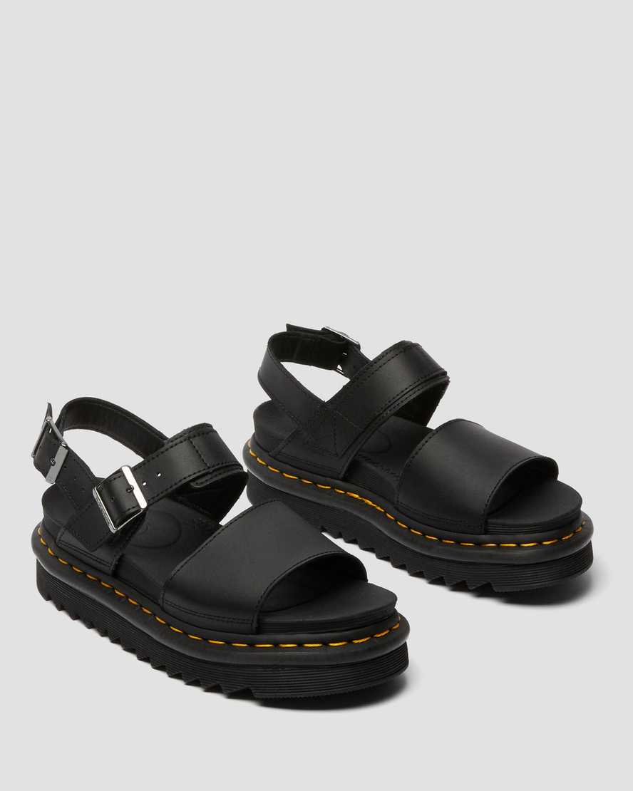 sorte dr martens voss dame sandaler med rem