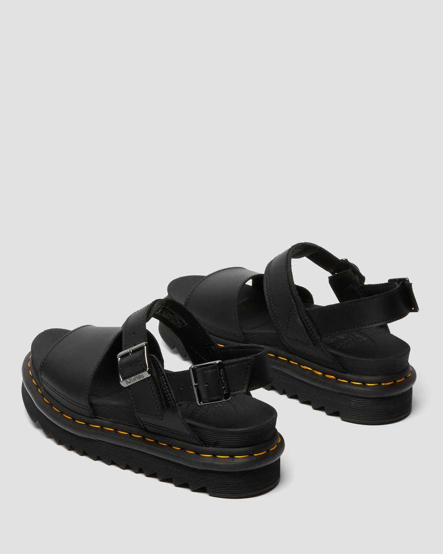 sorte dr martens voss dame sandaler med rem