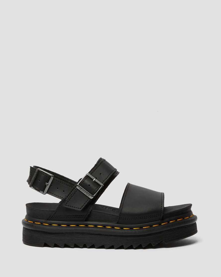 sorte dr martens voss dame sandaler med rem